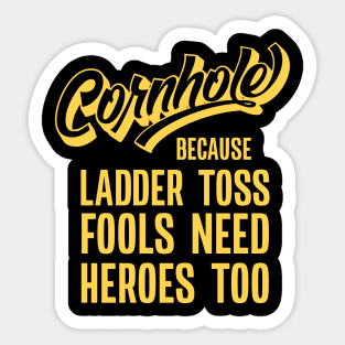 Funny Cornhole Hero Bean Bag Toss Sticker